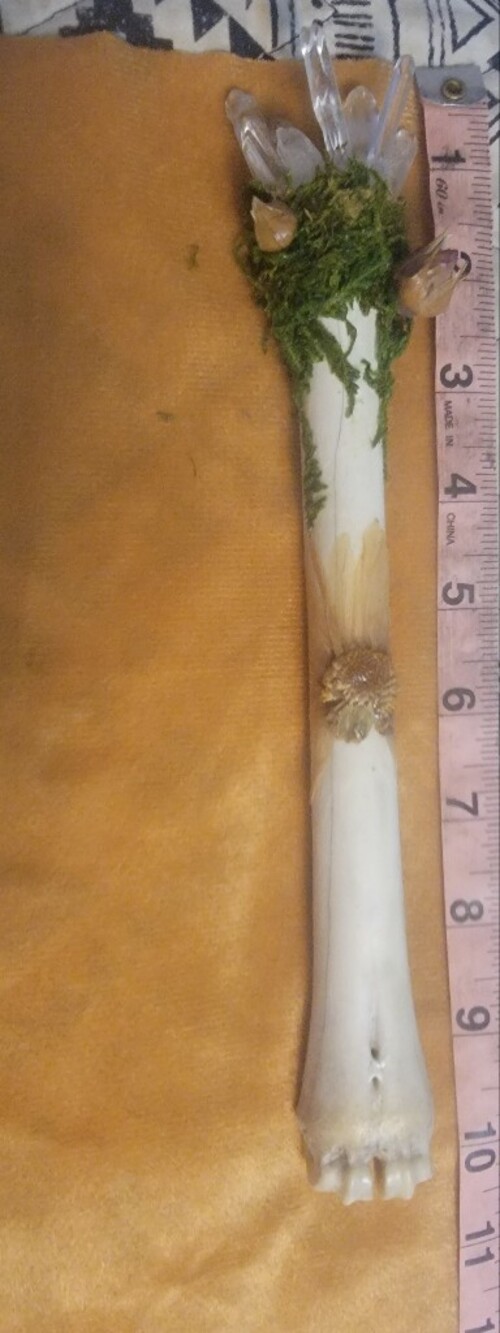 Handcrafted Bone And Crystal Wand